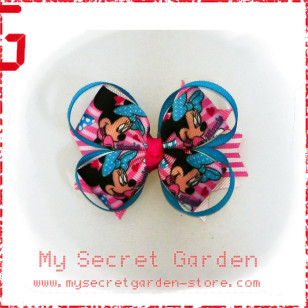 Minnie Mouse Grosgrain Ribbon Girls Hair Bows ( Hair Clip or Hair Band)